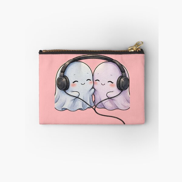 Item preview, Two Cute Ghosts Sharing Headphones Music Lovers designed and sold by Artistprinter.