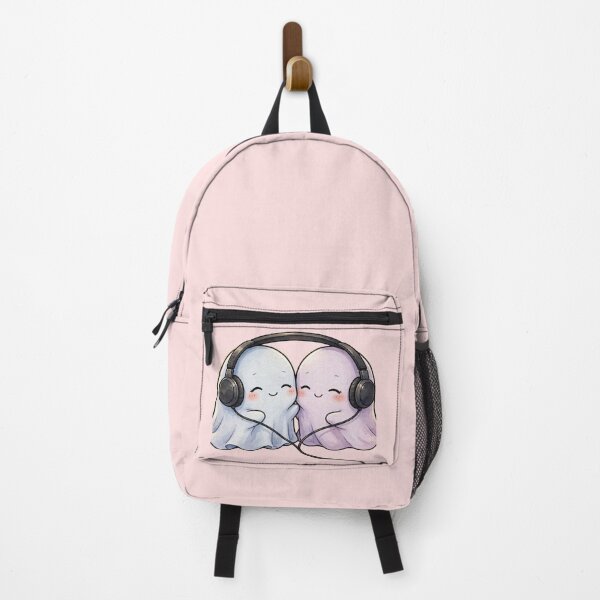 Item preview, Two Cute Ghosts Sharing Headphones Music Lovers designed and sold by Artistprinter.