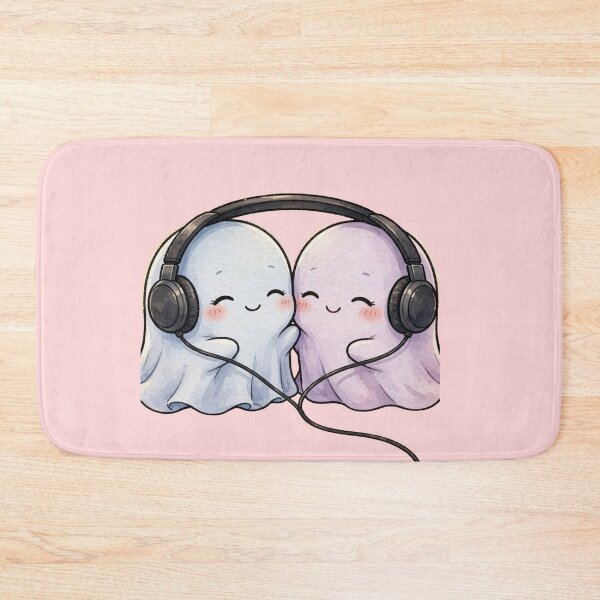 Item preview, Two Cute Ghosts Sharing Headphones Music Lovers designed and sold by Artistprinter.