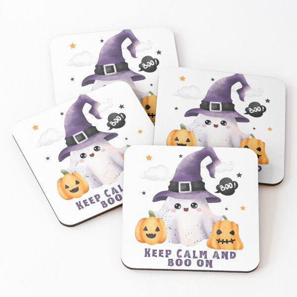 Item preview, Cute Watercolor Ghost Keep Calm and Boo On Halloween Art designed and sold by Alaakadry800.