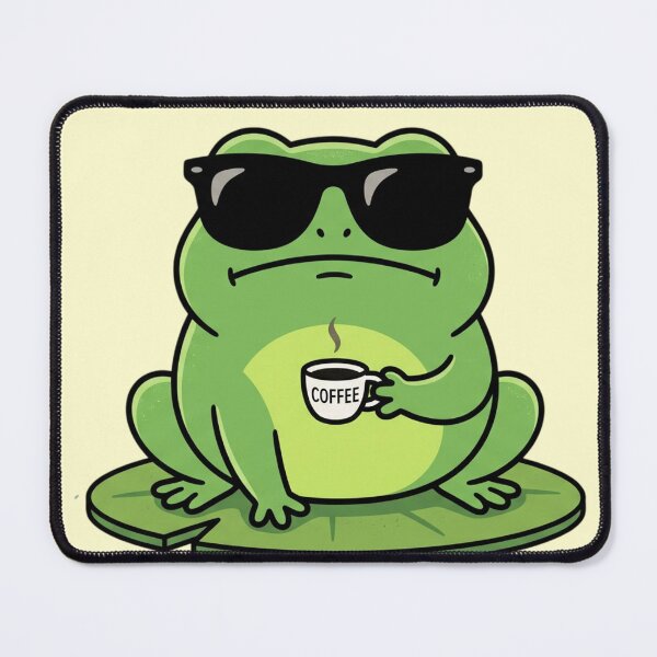 Item preview, Cool Frog Drinking Coffee designed and sold by Thoughtful Prints.