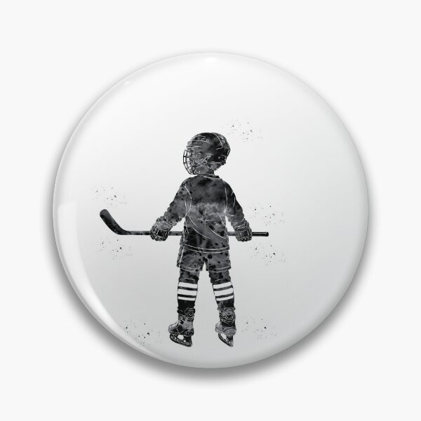 Item preview, Little Boy Ice Hockey Player Watercolor Art designed and sold by Liededrom..