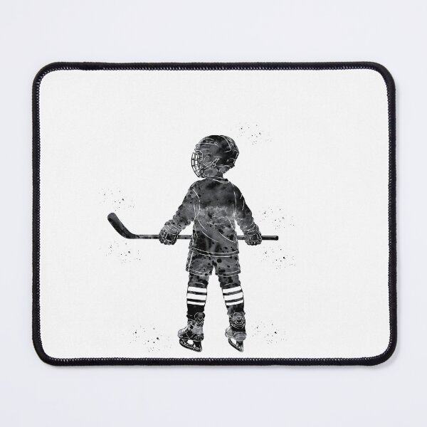 Item preview, Little Boy Ice Hockey Player Watercolor Art designed and sold by Liededrom..