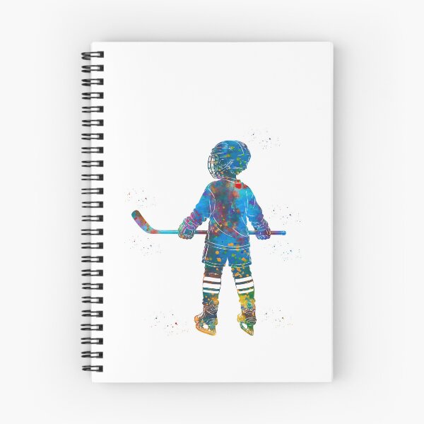 Item preview, Little Boy Ice Hockey Player Watercolor Art designed and sold by Liededrom..