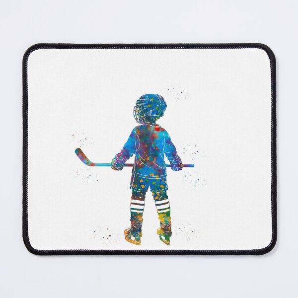 Item preview, Little Boy Ice Hockey Player Watercolor Art designed and sold by Liededrom..