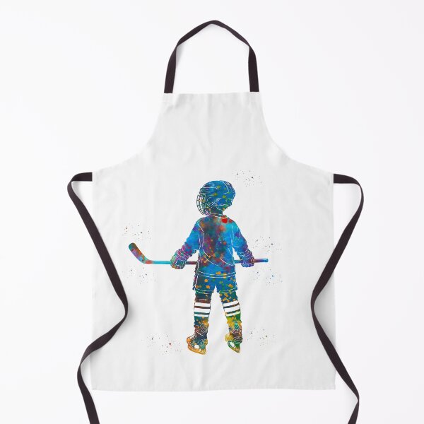 Item preview, Little Boy Ice Hockey Player Watercolor Art designed and sold by Liededrom..