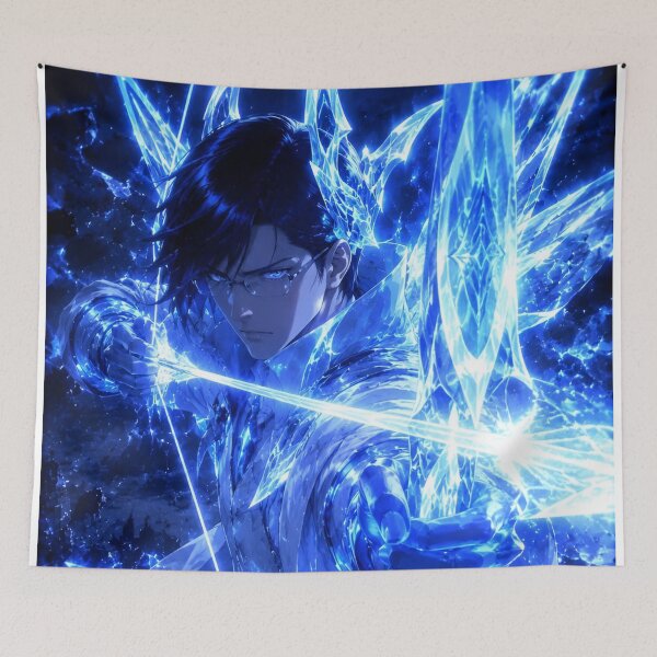 Item preview, Anime de Arquero de Cristal de Hielo – Estética fantástica de arco y flecha del Guerrero de Escarcha Azul designed and sold by Dyan4.