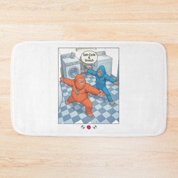 Item preview, Funny Laundry Room Yoga Warrior Pose Bigfoot Cartoon Workout Humor designed and sold by Whimsy Trail Co.