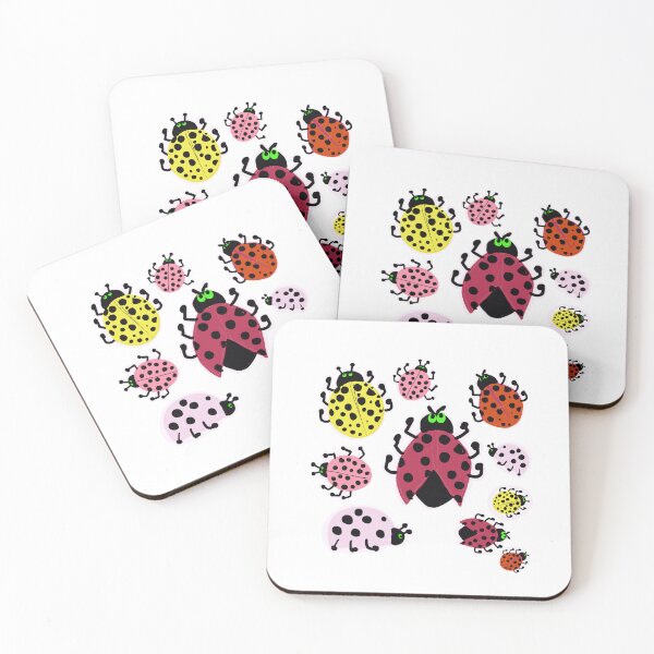 Item preview, Ladybirds Ladybugs cute dotted insects red yellow pink  whmmsy whimsical designed and sold by empressbat merch.