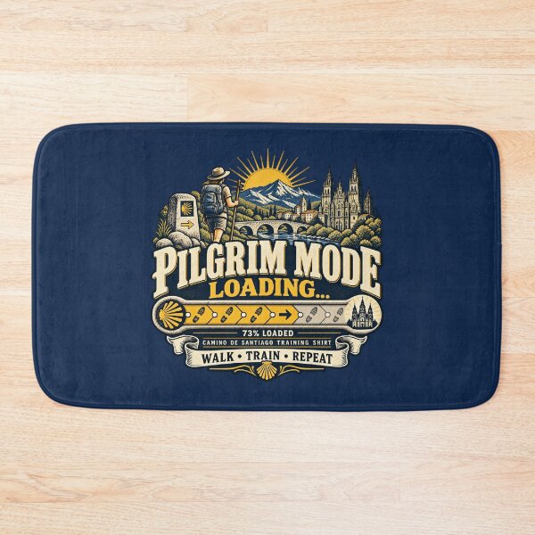 Item preview, Pilgrim Mode Loading Camino de Santiago Training Shirt – Walk Train Repeat designed and sold by Studio Pico.