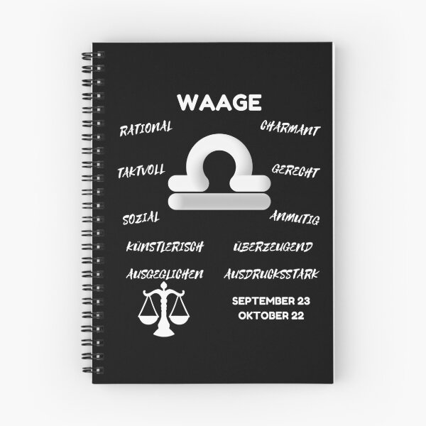Item preview, Waage Zodiac Sign Astrology Symbol Horoscope - Classic White & Black (German Version) designed and sold by ZODIARA.