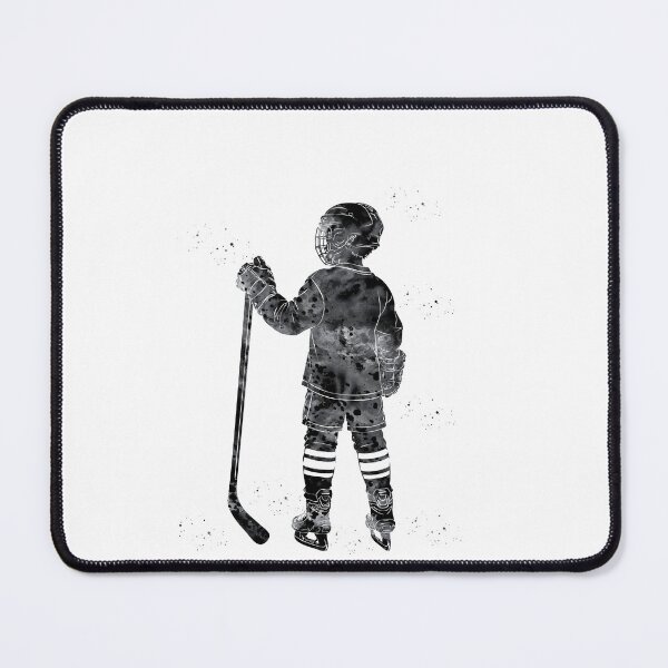 Item preview, Little Boy Ice Hockey Player Watercolor Art designed and sold by Liededrom..
