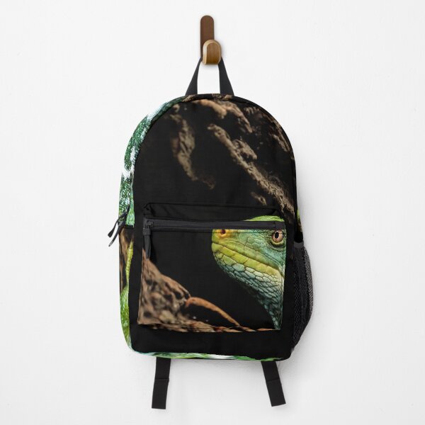 Item preview, Green Iguana Lizard Perched On Tree Trunk designed and sold by Kellesu.
