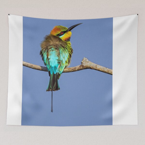 Item preview, Rainbow Bee Eater Bird Perched On Dry Branch designed and sold by Kellesu.