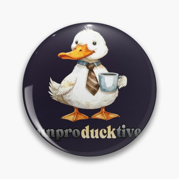 Item preview, Unproductive office duck with coffee designed and sold by LiskoDesign.