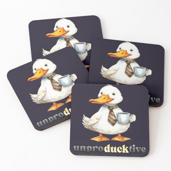 Item preview, Unproductive office duck with coffee designed and sold by LiskoDesign.