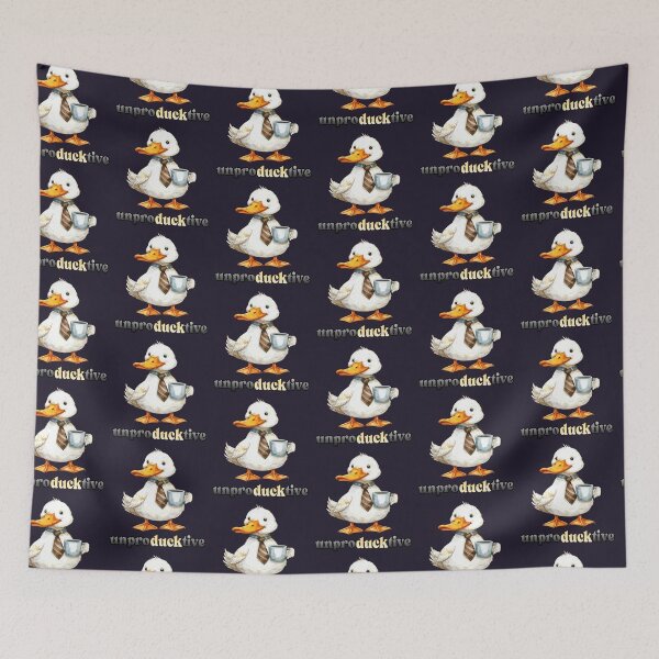 Item preview, Unproductive office duck with coffee designed and sold by LiskoDesign.