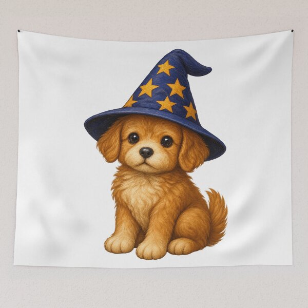 Item preview, The Starry-Hatted Pup | Cute Wizard Dog designed and sold by Whatever Works.