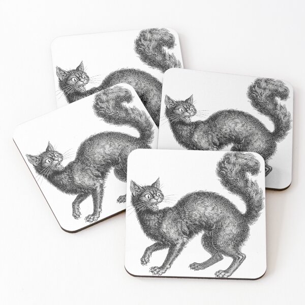Artikelvorschau, Schwarze Katze Vintage-Gravur Halloween-Design entworfen und verkauft von luisluisluis.