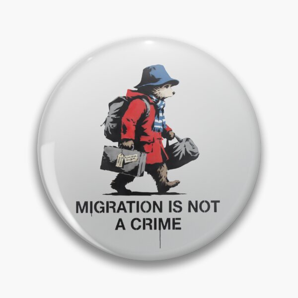Artikelvorschau, Banksy-Graffiti – Migration ist kein Verbrechen entworfen und verkauft von 123ks.