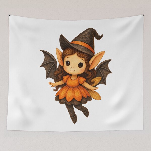 Item preview, The Pumpkin Wing Witch | Cute Halloween Fairy designed and sold by Whatever Works.