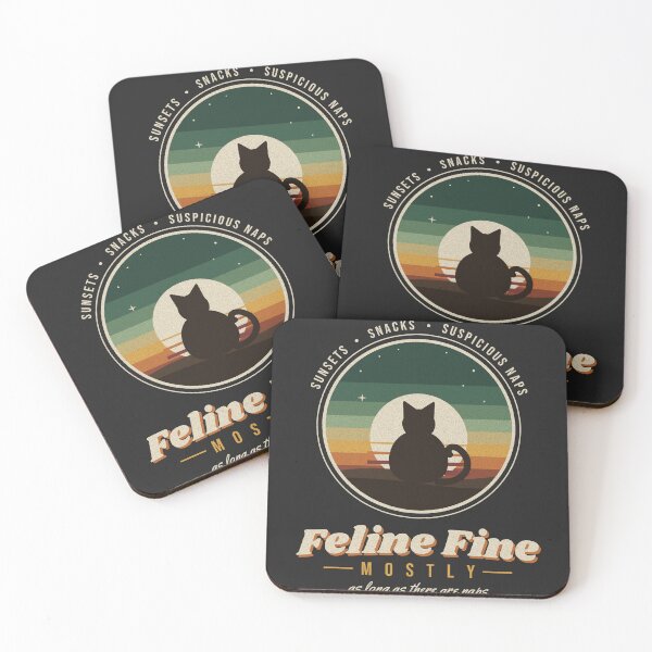 Item preview, Feline Fine Mostly Retro Black Cat Sunset designed and sold by somebasic.