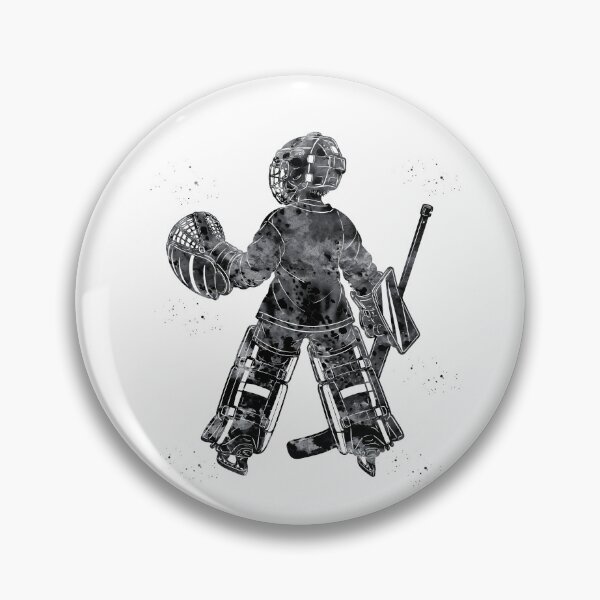 Item preview, Little Boy Ice Hockey Goalie Watercolor Art designed and sold by Liededrom..