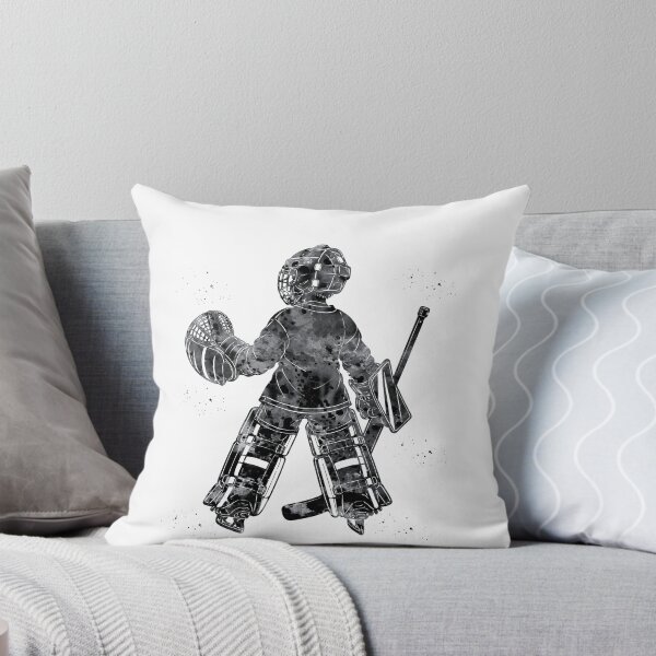 Item preview, Little Boy Ice Hockey Goalie Watercolor Art designed and sold by Liededrom..