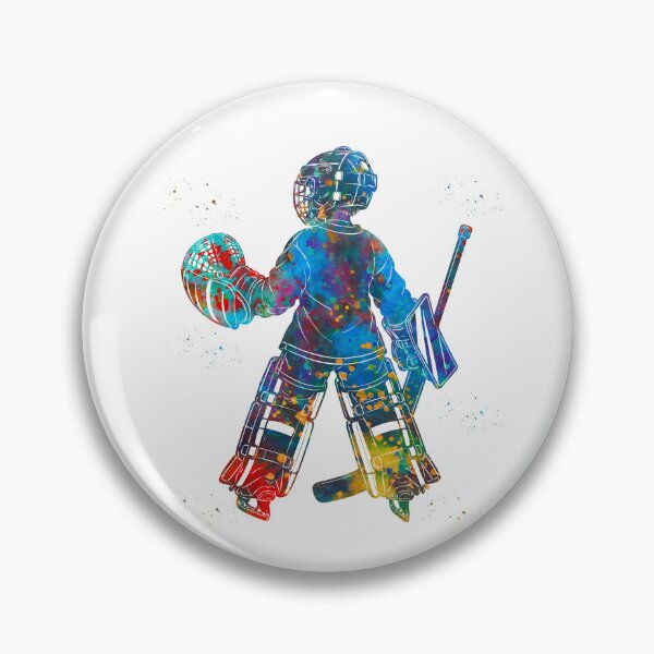 Item preview, Little Boy Ice Hockey Goalie Watercolor Art designed and sold by Liededrom..