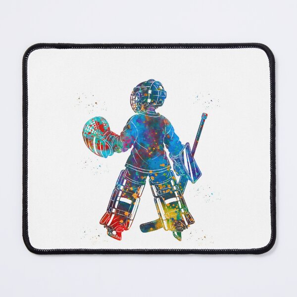 Item preview, Little Boy Ice Hockey Goalie Watercolor Art designed and sold by Liededrom..