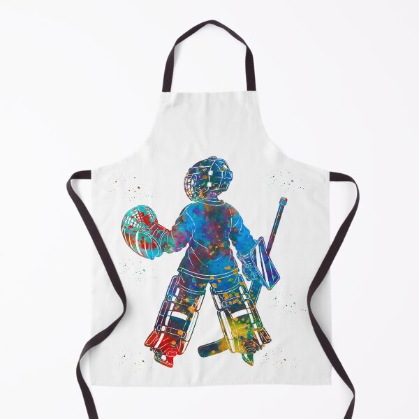 Item preview, Little Boy Ice Hockey Goalie Watercolor Art designed and sold by Liededrom..