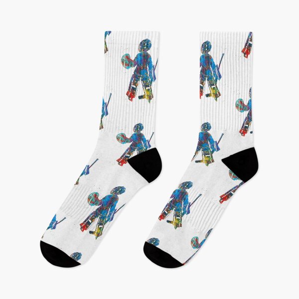 Item preview, Little Boy Ice Hockey Goalie Watercolor Art designed and sold by Liededrom..