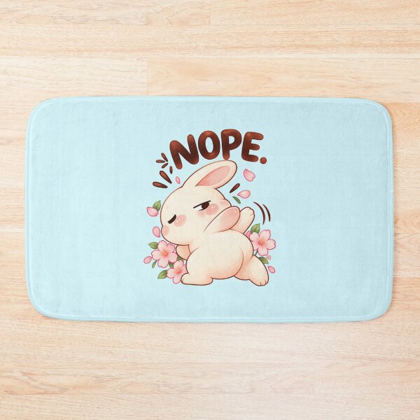 Item preview, Nope Bunny Cherry Blossom – Funny Kawaii Rabbit Reaction designed and sold by StickyDelights.