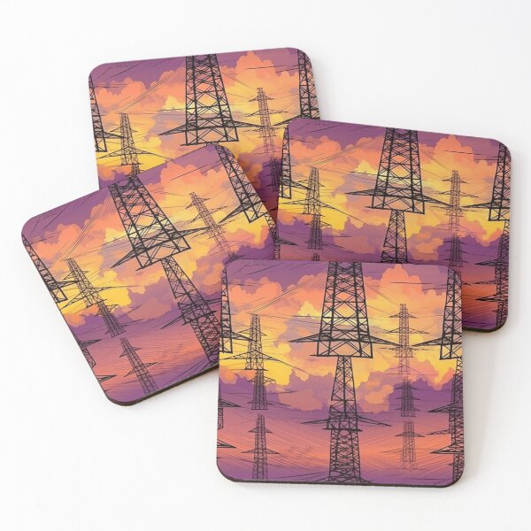 Item preview, Electricity Pylon Purple Sunset designed and sold by Pylon-Bureau.