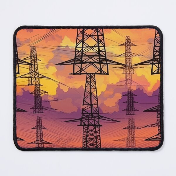 Item preview, Electricity Pylon Purple Sunset designed and sold by Pylon-Bureau.