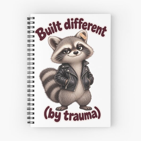 Item preview, Built Different By Trauma - Funny Resilience Raccoon designed and sold by ManxCatAndy.