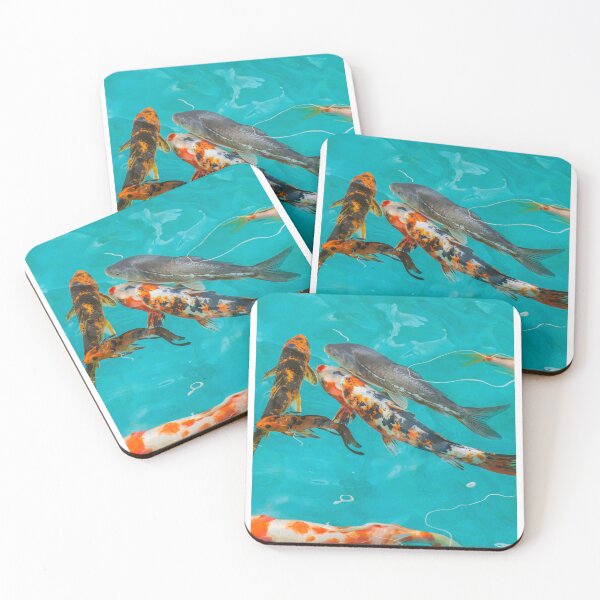 Item preview, Colorful Koi Fish Swimming In Clear Blue Water designed and sold by Kellesu.
