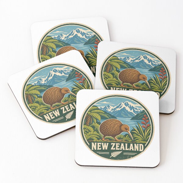 Item preview, New Zealand Kiwi Bird Vintage Travel & Wildlife Design | Retro NZ Adventure designed and sold by Globalcitytees.
