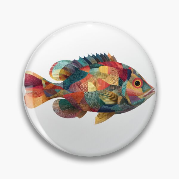 Item preview, Colorful fish art with details designed and sold by anytka.