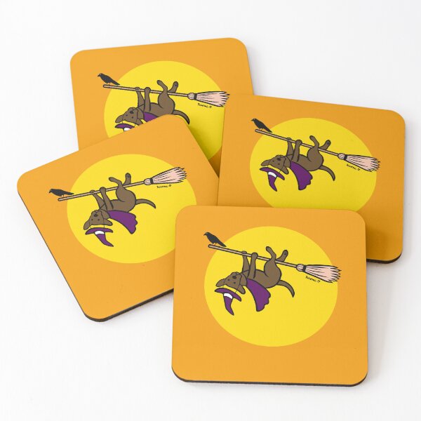 Item preview, Halloween Chocolate Labrador Broom Rider designed and sold by HappyLabradors.