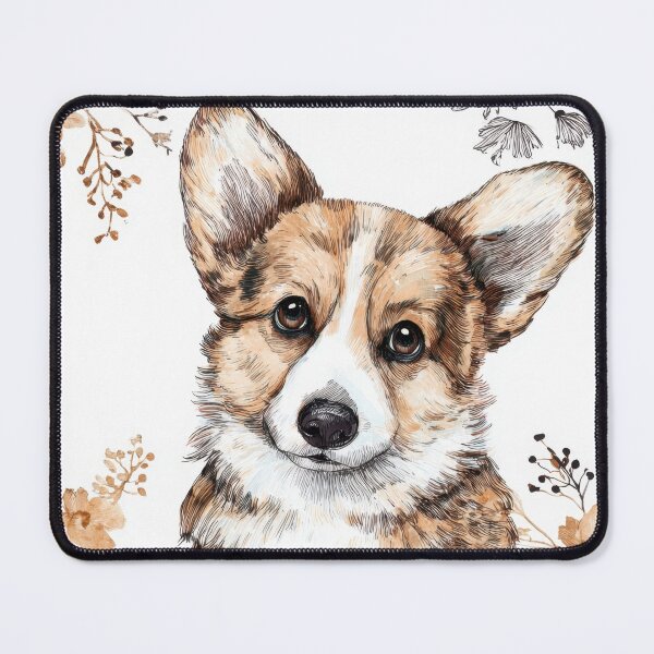 Item preview, Corgi portrait surrounded by flowers designed and sold by anytka.