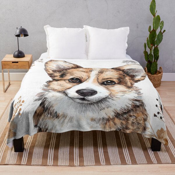 Item preview, Corgi portrait surrounded by flowers designed and sold by anytka.