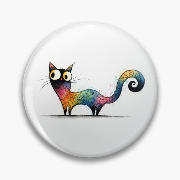 Item preview, Swirly patterned colorful cat designed and sold by anytka.
