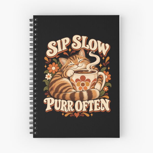 Item preview, Sip Slow Purr Often - Cat and Coffee Vintage Cafe Art designed and sold by haitrieuic96.