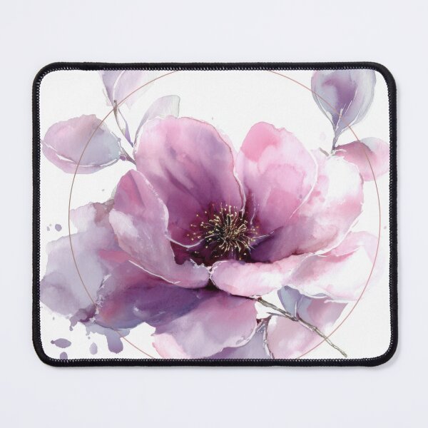 Item preview, Pink flower with petals and leaves designed and sold by anytka.