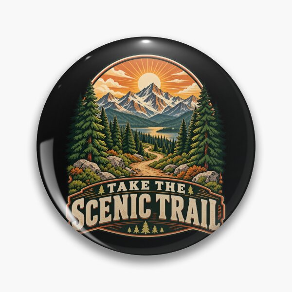 Item preview, Take the Scenic Trail - Vintage Mountain Hiking Art designed and sold by haitrieuic96.