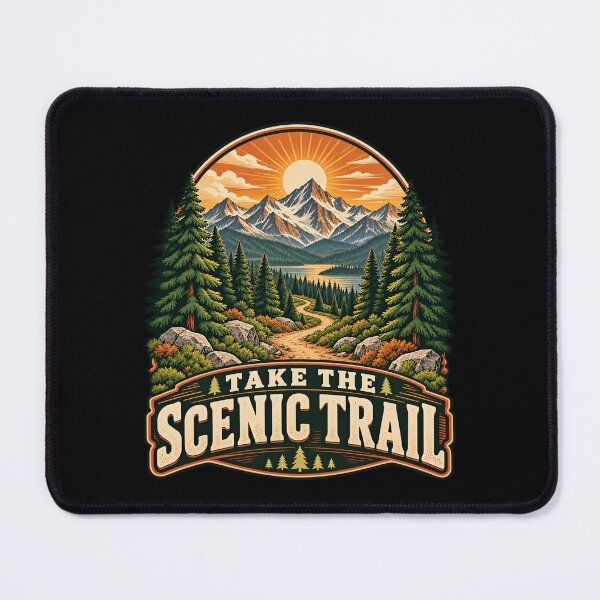 Item preview, Take the Scenic Trail - Vintage Mountain Hiking Art designed and sold by haitrieuic96.