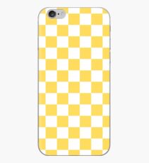 Mustard Yellow and White Checkerboard iPhone Case