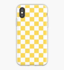 Mustard Yellow and White Checkerboard iPhone Case