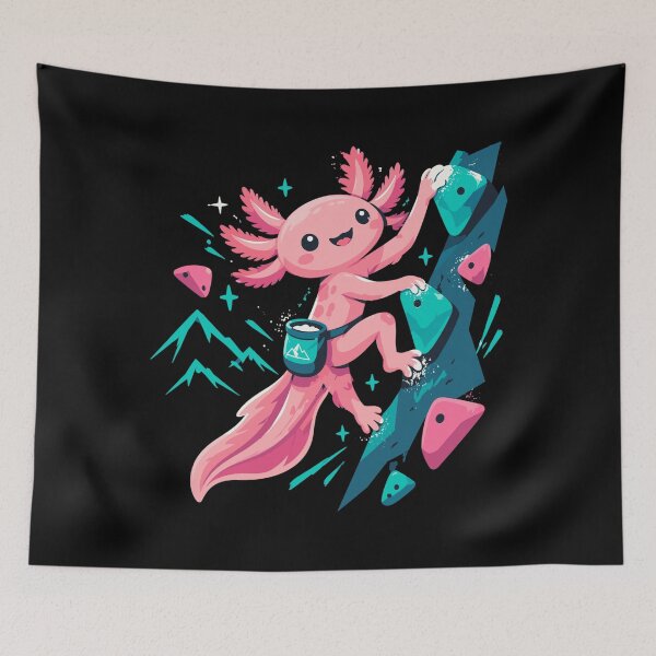 Artikelvorschau, Süßes Axolotl beim Bouldern Motiv entworfen und verkauft von Pineapple-Tree.